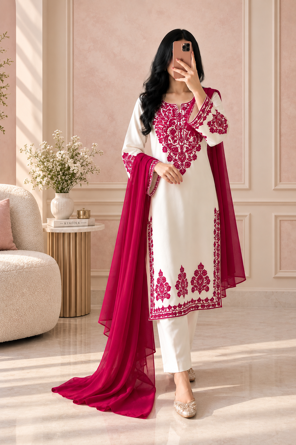 Zariyaan's Meher Rose Embroidered Set
