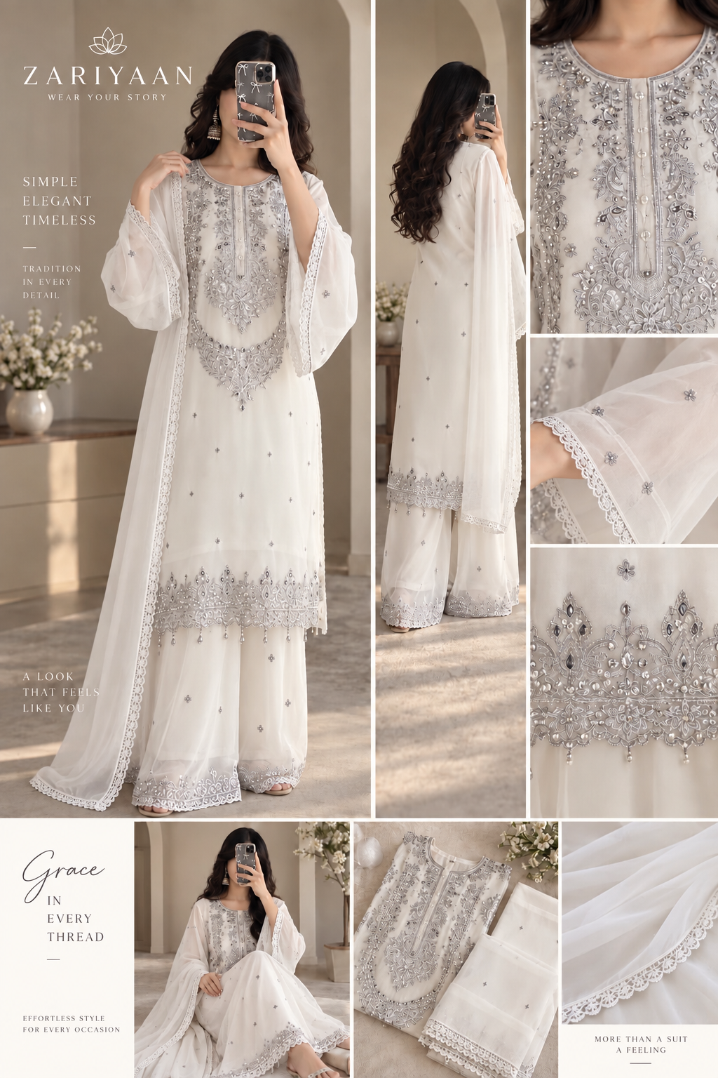 Zariyaan's Noor-e-Taj | Luxury Premium Sequence Suit