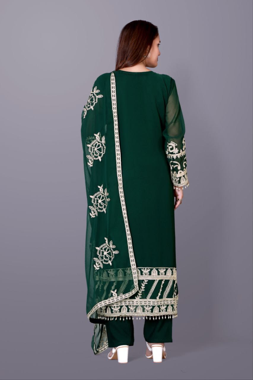 Royal Green Embroidered Suit