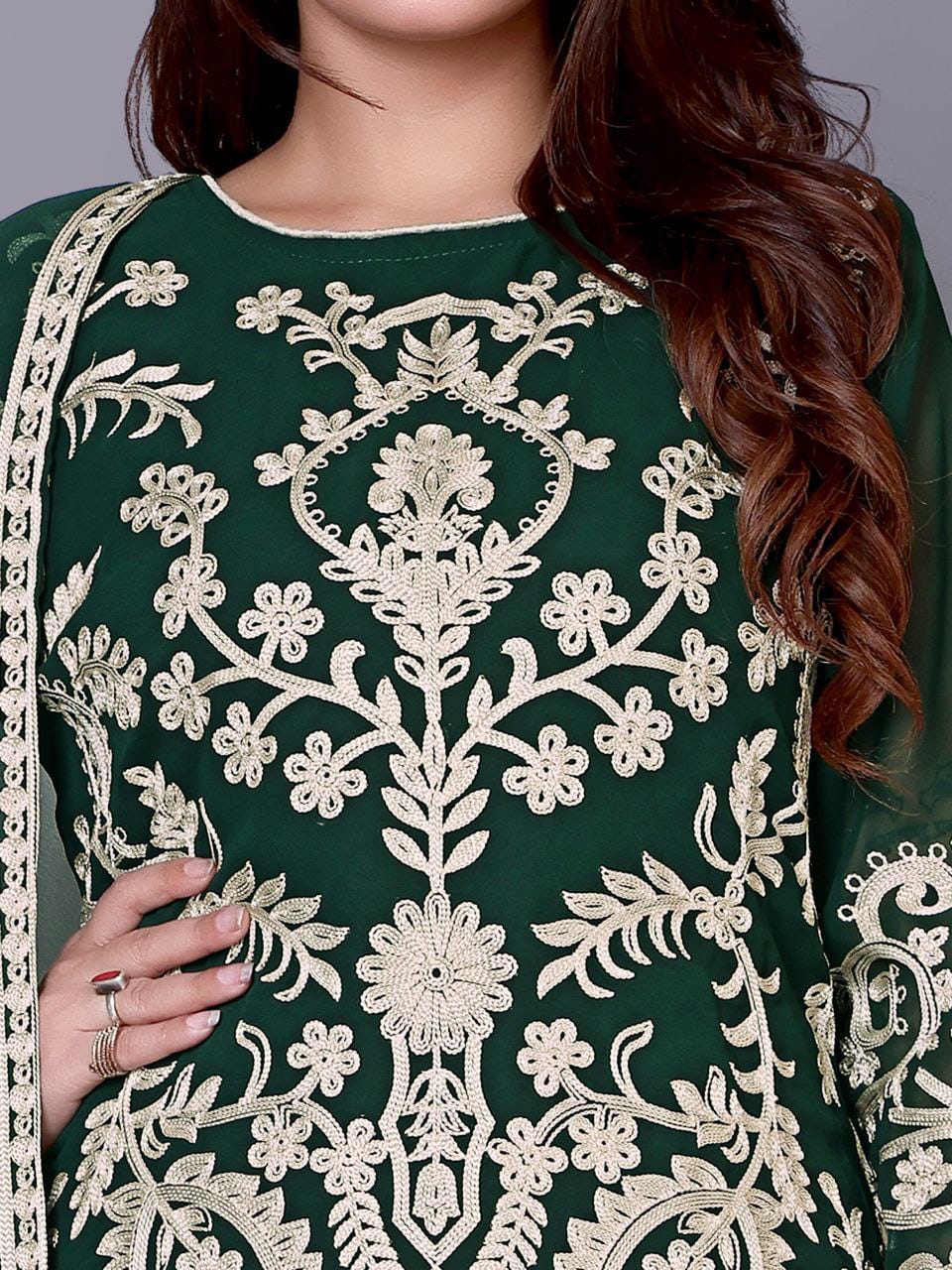 Royal Green Embroidered Suit