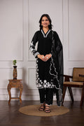 Elegant black 3-piece ethnic suit set