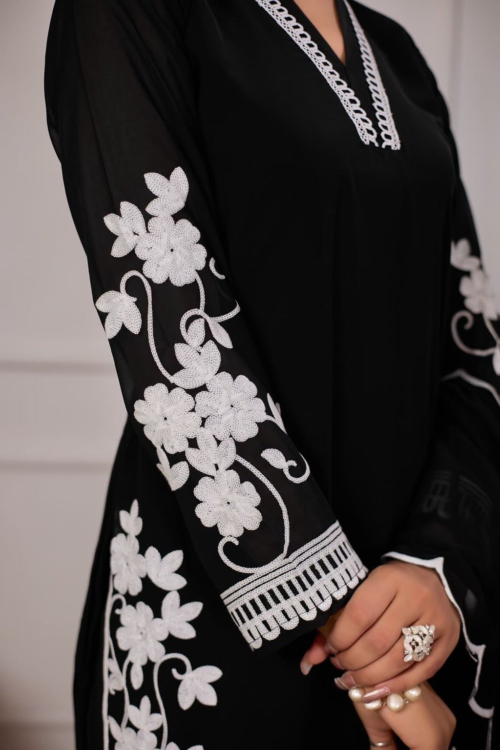 Elegant black 3-piece ethnic suit set