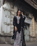 Meher Black Embroidered 3 Pcs Suit