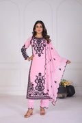 Royal Rose Embroidered 3 Piece Kurta Set