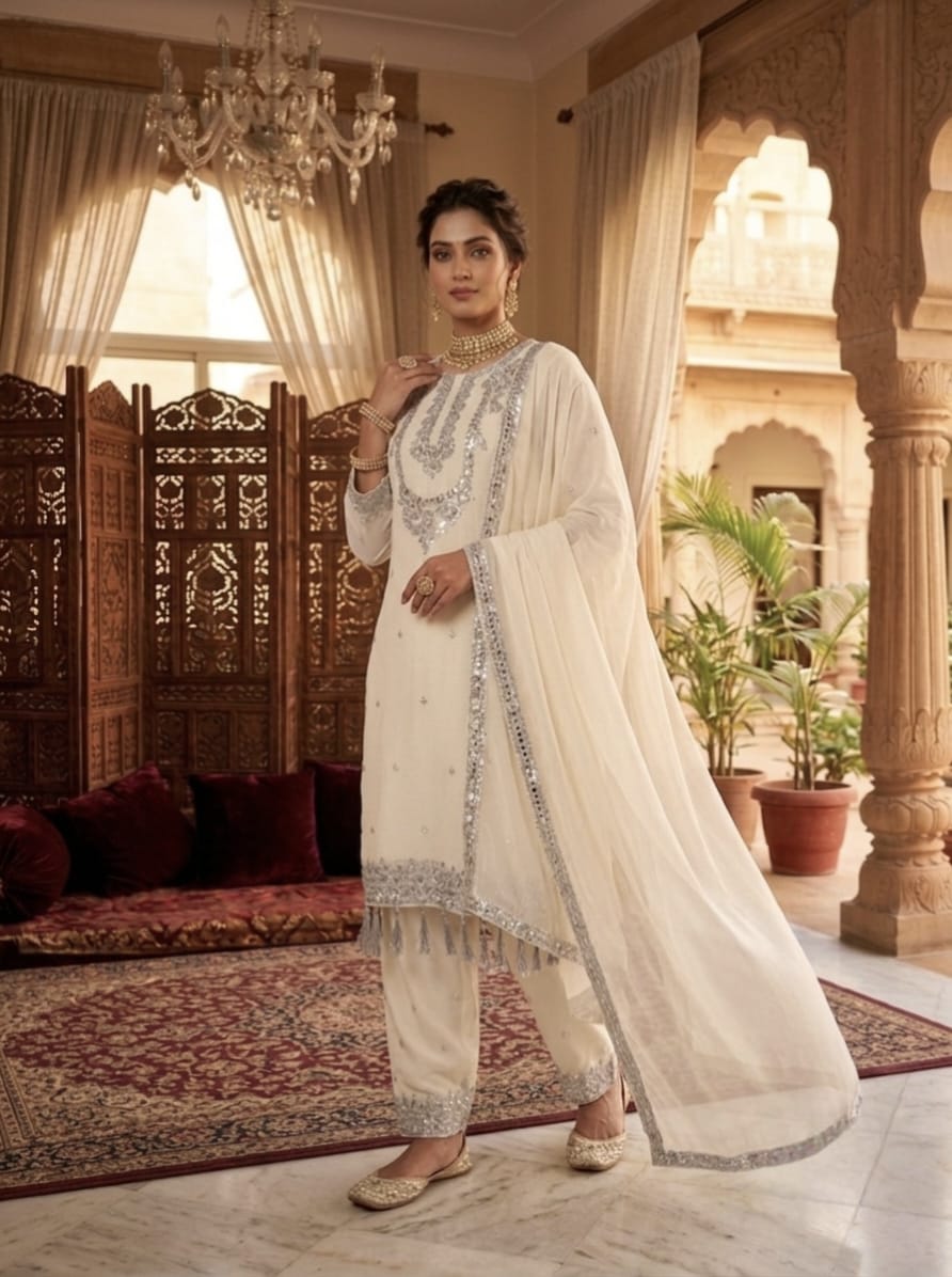 Zariyaan's Noor-e-Taj | Luxury Premium Sequence Suit