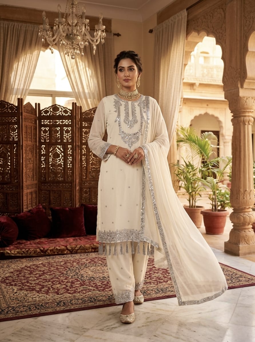 Zariyaan's Noor-e-Taj | Luxury Premium Sequence Suit