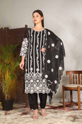 ZARIYAAN'S NAQSH COLLECTION | Black Kurta Set With White Heavy Embroidery Work Series-1