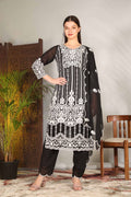ZARIYAAN'S NAQSH COLLECTION | Black Kurta Set With White Heavy Embroidery Work Series-2