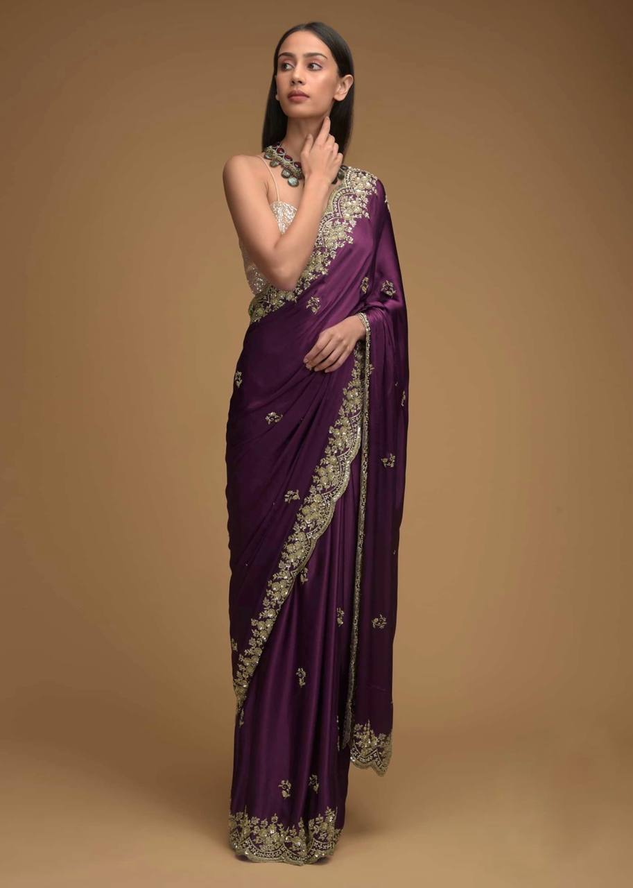 Zariyaan's Premium Silk Saree With Heavy Embroidery Work