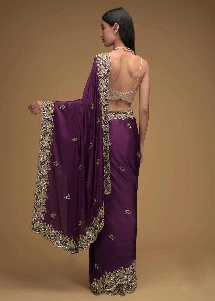 Zariyaan's Premium Silk Saree With Heavy Embroidery Work