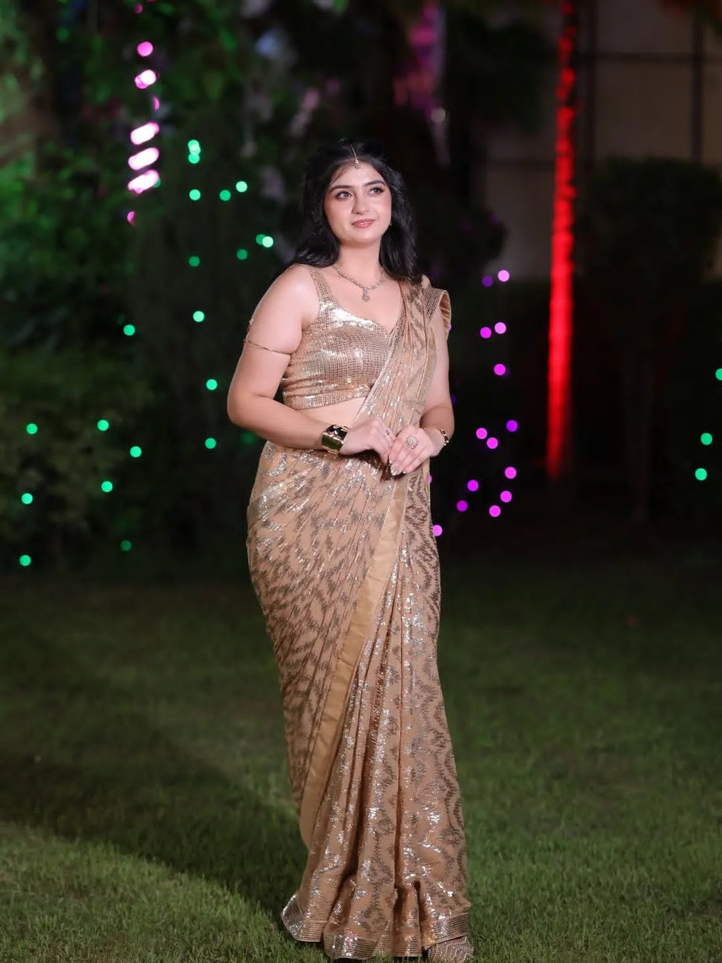 Zariyaan's Saree Heavy Georgette With Fancy Sequence Work