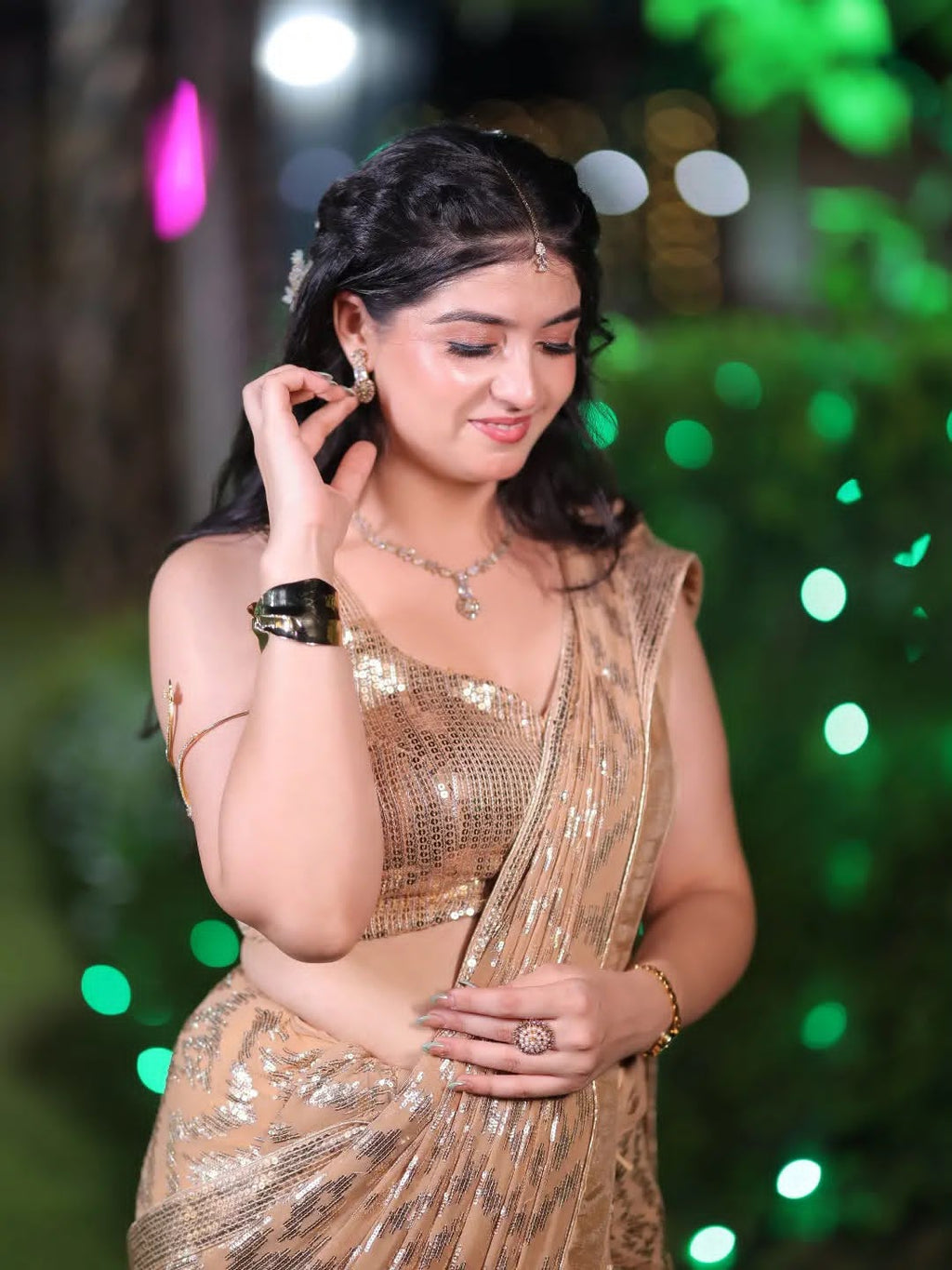 Zariyaan's Saree Heavy Georgette With Fancy Sequence Work