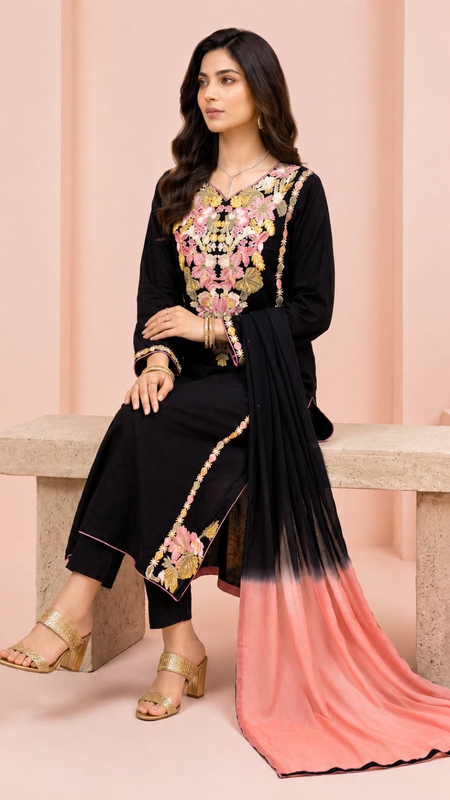 Zariyaan's Kashmiri Heavy Embroidered Suit Set