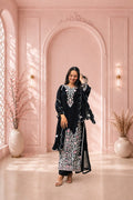 Meher Black Embroidered 3 Pcs Suit